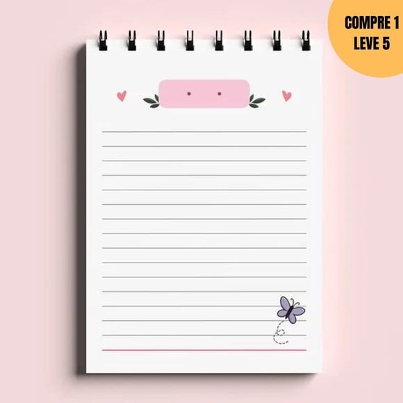 Arquivo Digital Bloco A6 Borboletas e Frases -3798