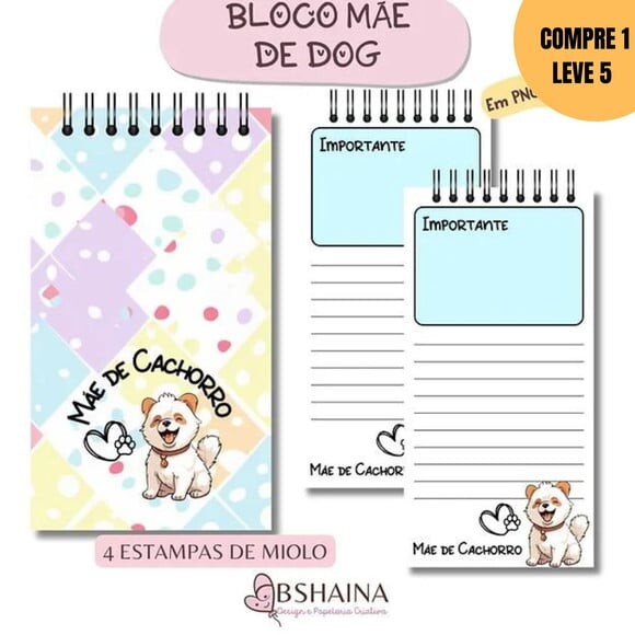 Arquivo Digital Blocos Slim Mãe de Dog -3293