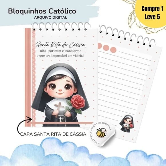 Arquivo Digital Bloquinho Católicos Encadernação -531