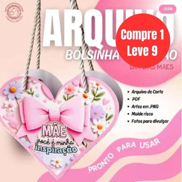 Arquivo Digital Bolsinha Coração Dia das Mães -6877