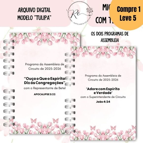 Arquivo Digital Caderno Assembeia 2026 Floral Rosa -5179