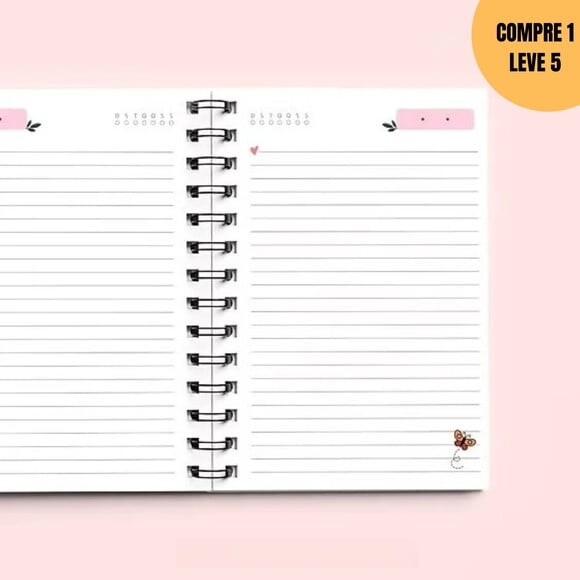 Arquivo Digital Caderno de Anotações Borboletas Frases -3799