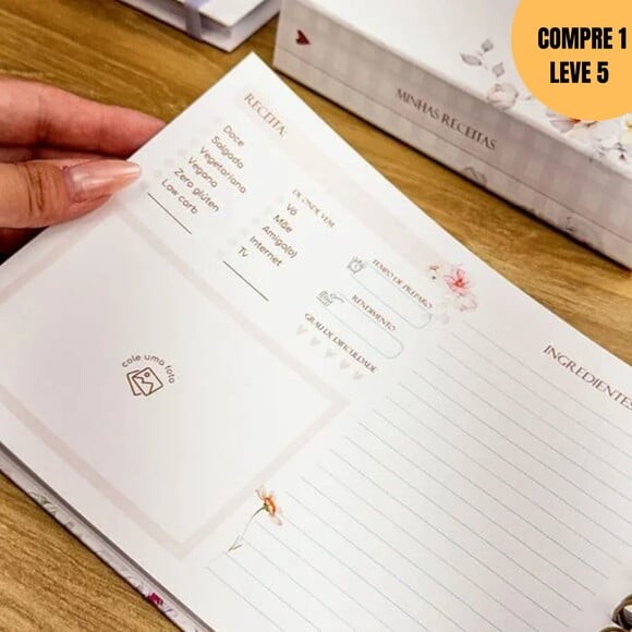 Arquivo Digital Caderno de Receitas Floral -3039
