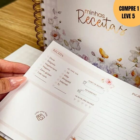 Arquivo Digital Caderno de Receitas Floral -3039
