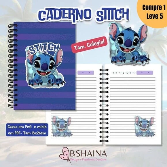 Arquivo Digital Caderno Stitch Colegial -1316