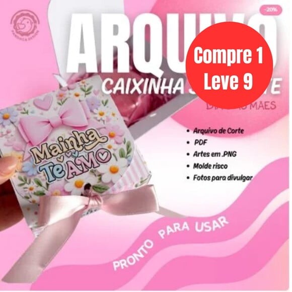 Arquivo Digital Caixinha Sabonete Quadrada Dia das Mães-6883