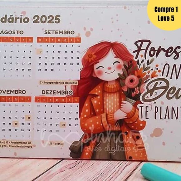 Arquivo Digital Calendário A4 de Mesa 2025- 408