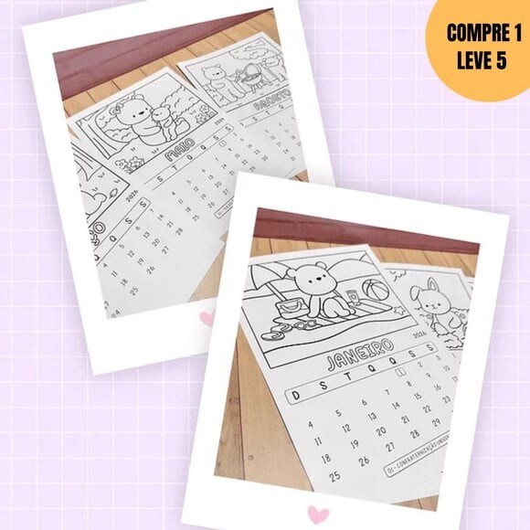 Arquivo Digital Calendários para Colorir 2026 -4298