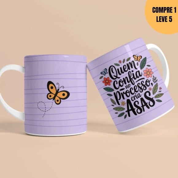 Arquivo Digital Canecas Frases e Borboletas -3788