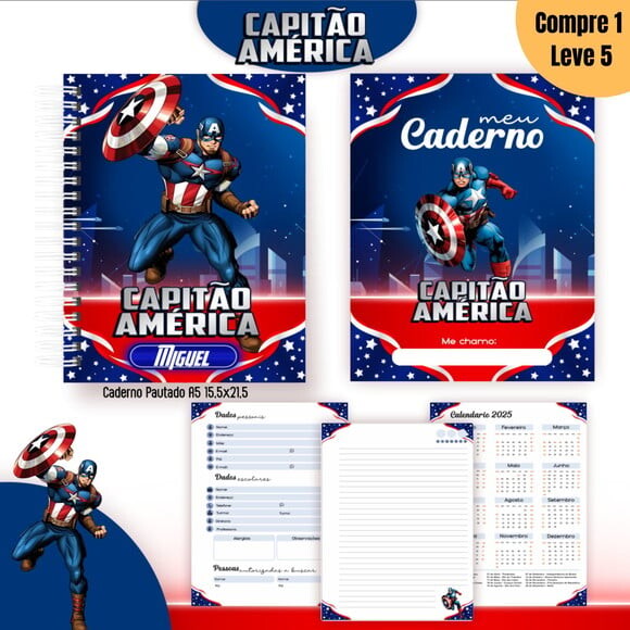 Arquivo Digital Capitão América Kit Escolar 2025 -807