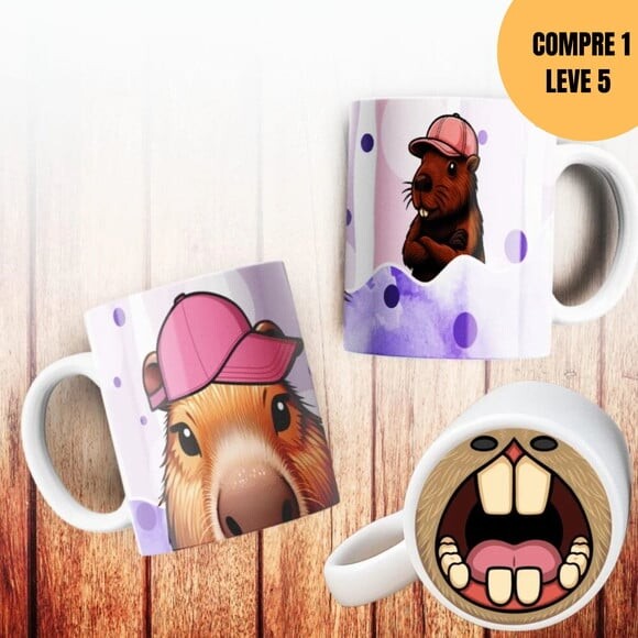 Arquivo Digital Capivara Bocão Estampas Canecas -4760