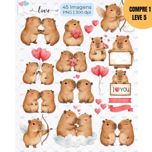 Arquivo Digital Capivara Apaixonada Kit Digital -3471