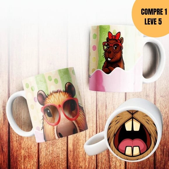 Arquivo Digital Capivara Bocão Estampas Canecas -4760