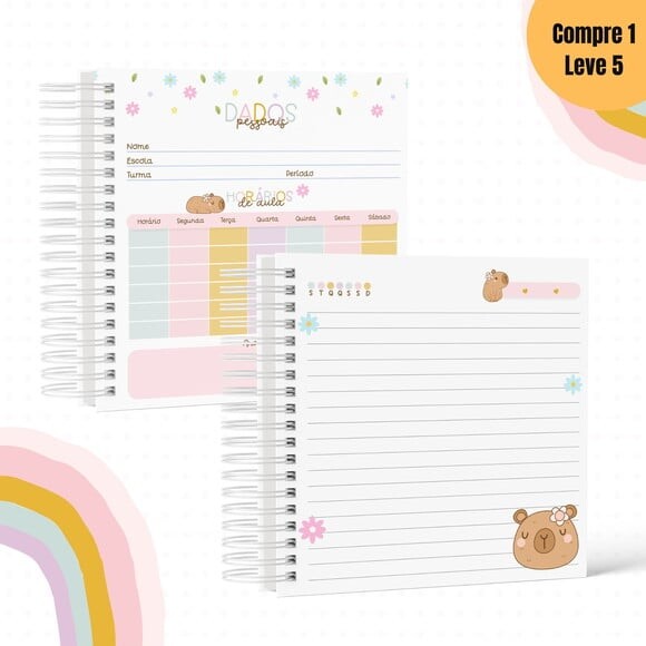 Arquivo Digital Capivara Menina Kit Escolar 2025 -766