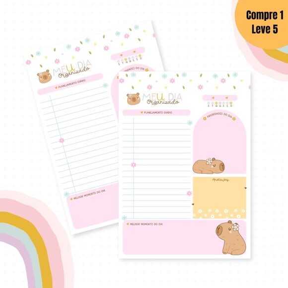 Arquivo Digital Capivara Menina Kit Escolar 2025 -766