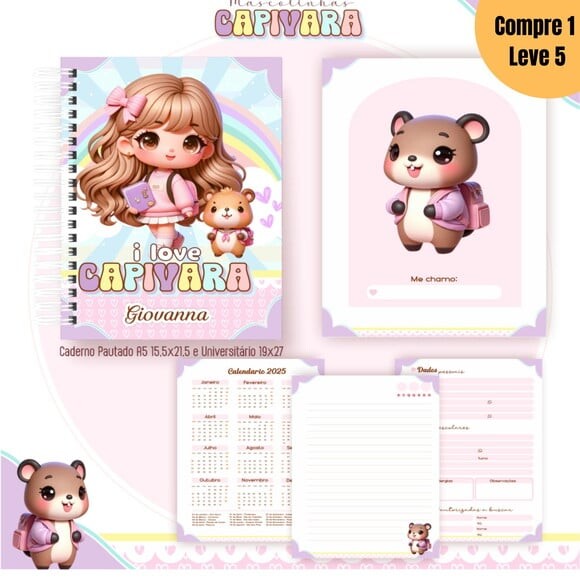 Arquivo Digital Capivara Menina Mascotes Ia 2025 -1182