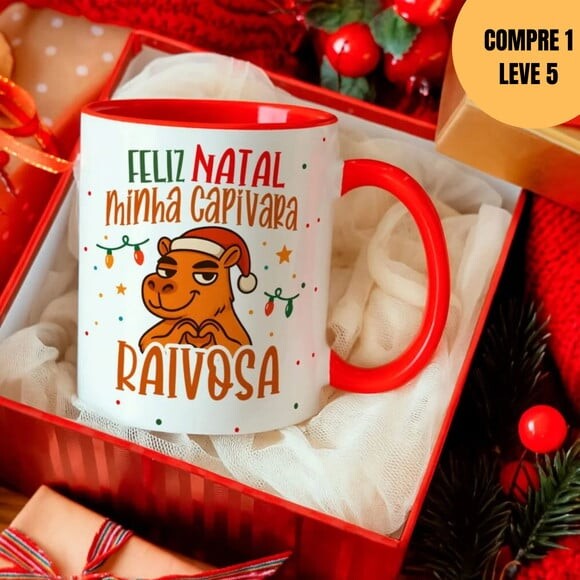 Arquivo Digital Capivara Natalina Artes Caneca -5878
