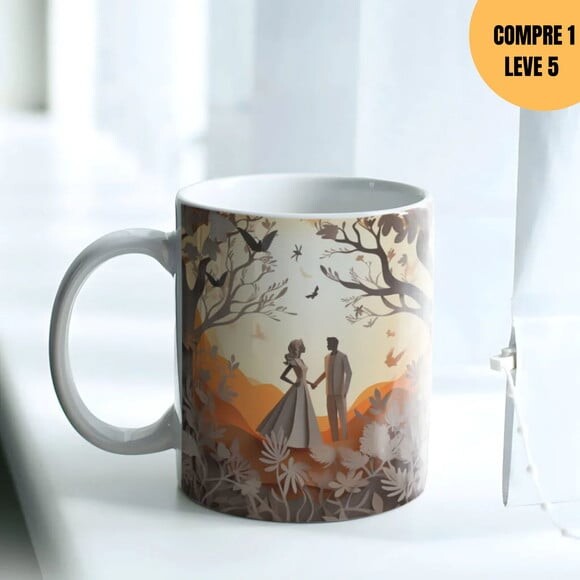 Arquivo Digital Casais em Papel Arte para Canecas -3333