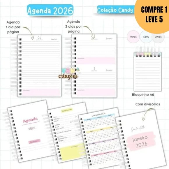 Arquivo Digital Coleção Agenda 2026 Candy Collor - 4531