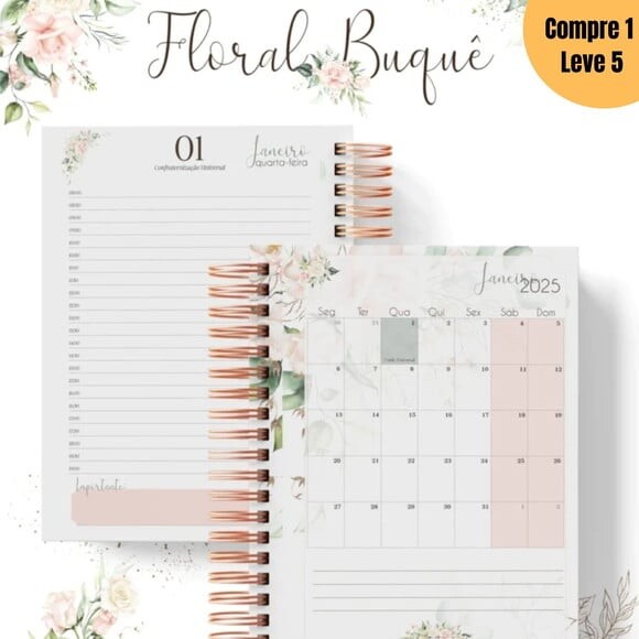 Arquivo Digital Coleção Floral Buquê Agenda 2025 -1313