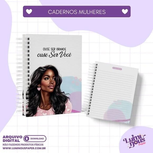 Arquivo Digital Combo 10 Cadernos Mulheres A5 -2135