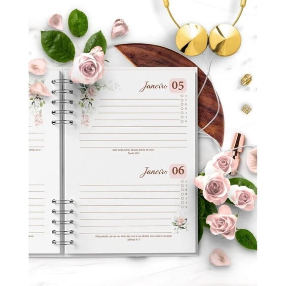 Arquivo Digital Combo 8 Agendas Floral Rosa 2026 e Per -4924