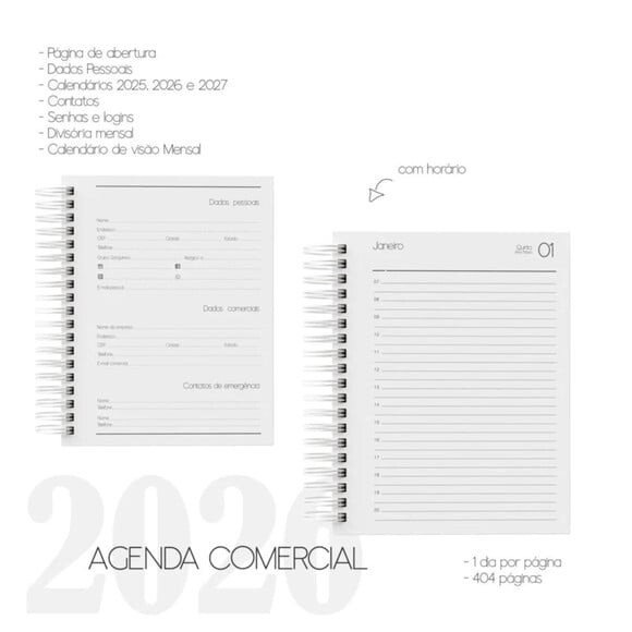 Arquivo Digital Combo Agenda Comercial Datada 2026- 2394