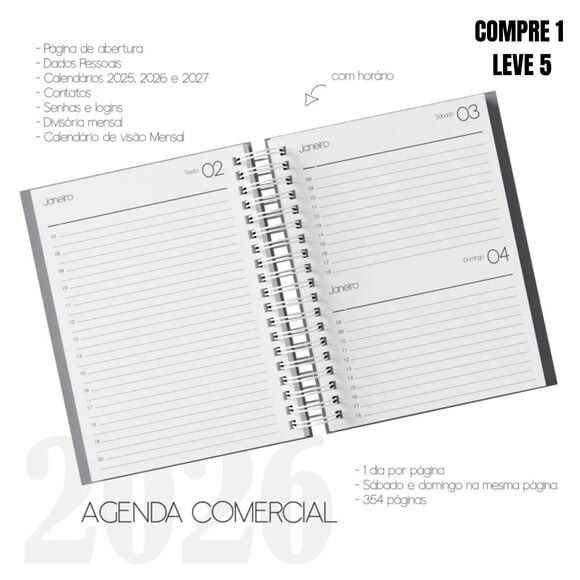 Arquivo Digital Combo Agenda Comercial Datada 2026- 2394