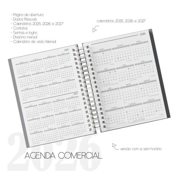Arquivo Digital Combo Agenda Comercial Datada 2026- 2394