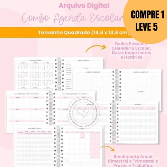 Arquivo Digital Combo Agenda Escolar e Infantil 2026 -5476