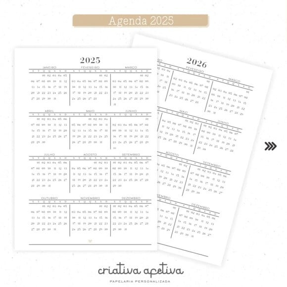 Arquivo Digital Combo Agendas 2025 Bege -734