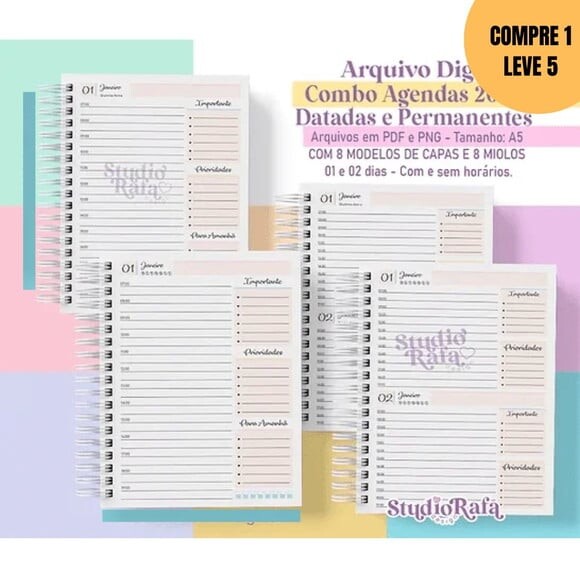 Arquivo Digital Combo Agendas 2026 Colorful -4474