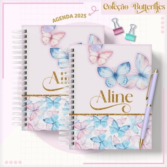 Arquivo Digital Combo Agendas Borboletas 2025 Permanente 197