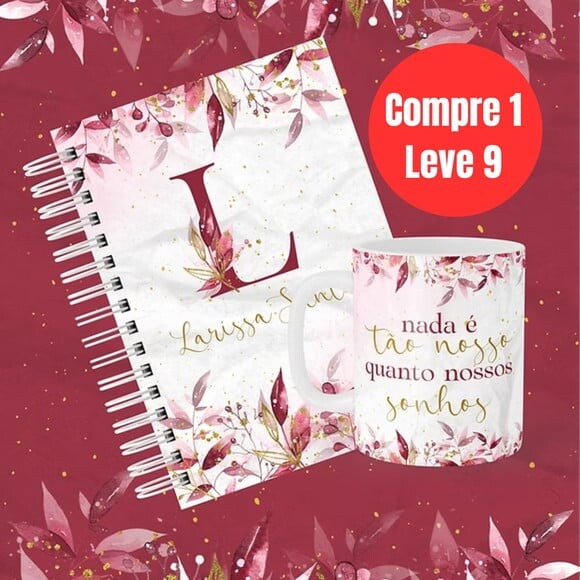 Arquivo Digital Combo Alfabeto Bordô -6769