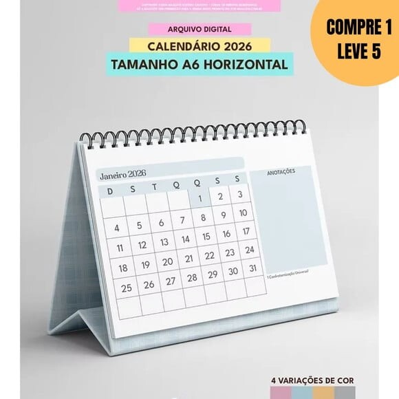 Arquivo Digital Combo Calendário 2026 -4870