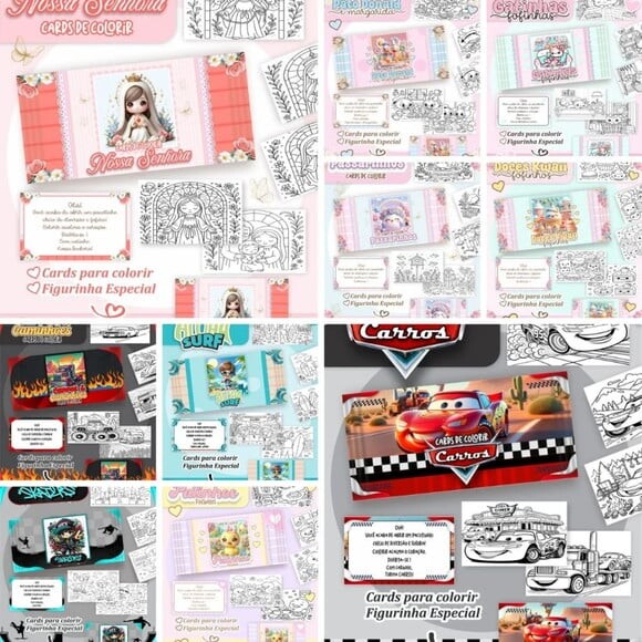 Arquivo Digital Combo Cards para Colorir -3701