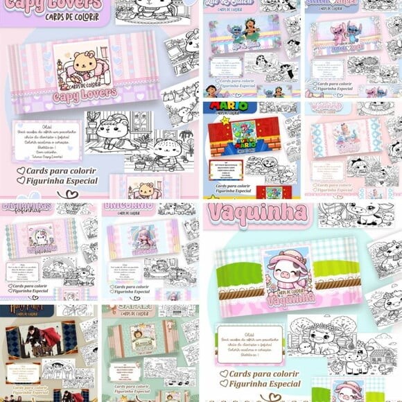 Arquivo Digital Combo Cards para Colorir -3701