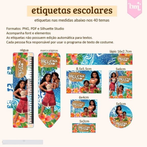 Arquivo Digital Combo Etiquetas Escolares 40 Temas -1641