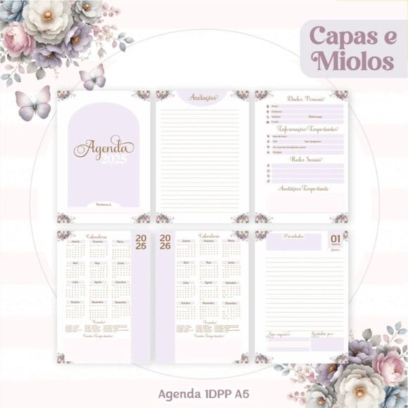 Arquivo Digital Combo Floral Alfabeto Agenda 2025 -397