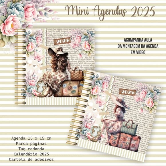 Arquivo Digital Combo Mini Agendas 2025 Vintage -642