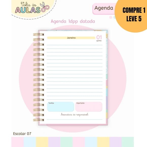 Arquivo Digital Combo Miolos Agenda Escolar 2026 7 Crs -6114