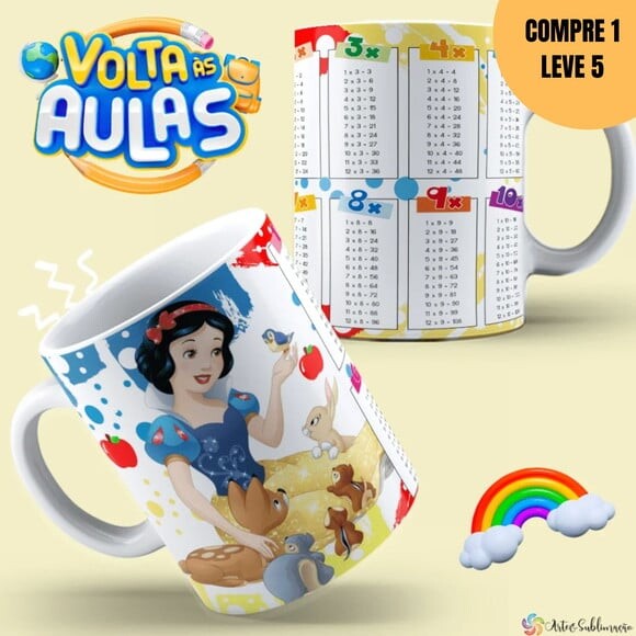 Arquivo Digital Combo Tabuada Arte para Canecas -1492