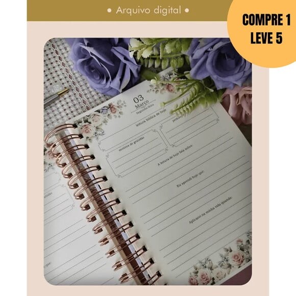 Arquivo Digital Devocional Floral 2026 Wire-o -6342