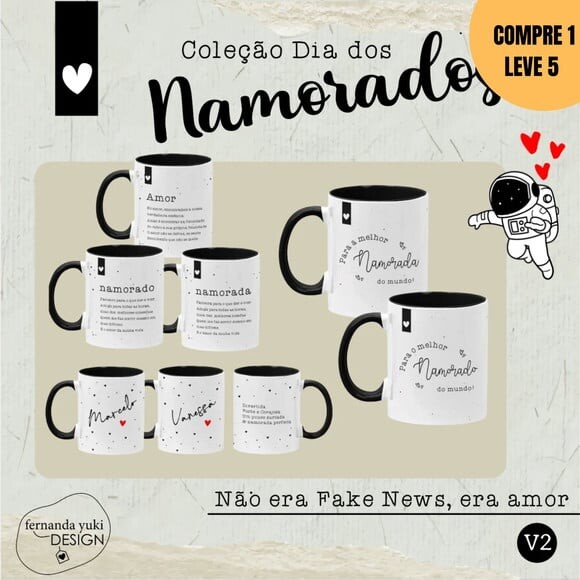 Arquivo Digital Dia dos Namorados Arte para Canecas -3325