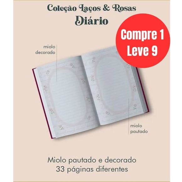 Arquivo Digital Diário Coleção Laços & Rosas Costura -6794