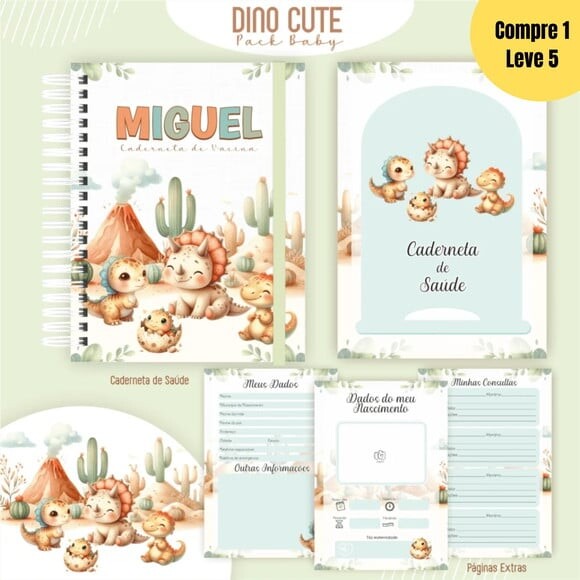 Arquivo Digital Dino Clean Cute Livro do Bebê - 372