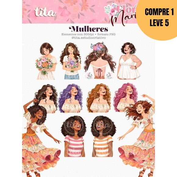 Arquivo Digital Flor de Maria Combo Ilustrações -6329