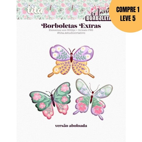 Arquivo Digital Flor de Maria Kit Extra Borboletas -6334