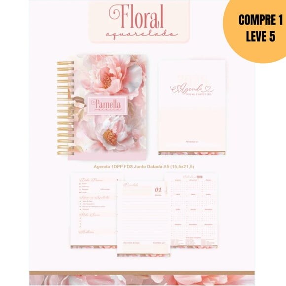 Arquivo Digital Floral Aquarela Agendas e Planners -5787