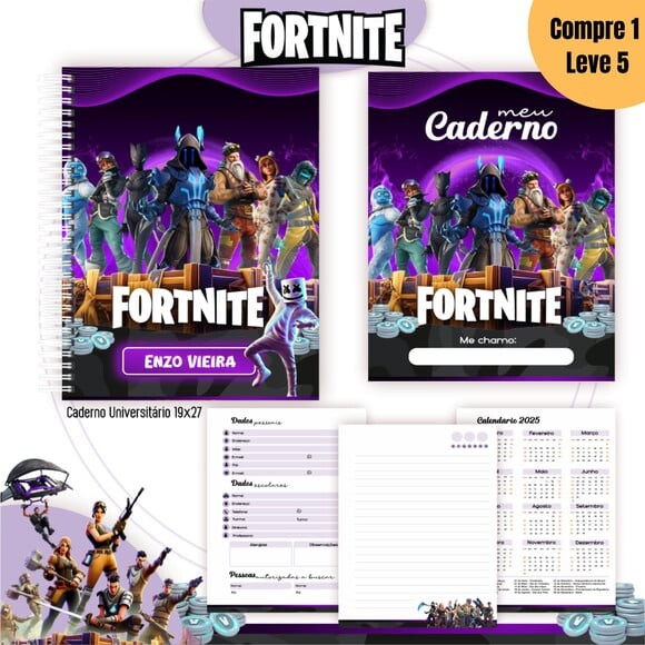 Arquivo Digital Fortnite Kit Escolar 2025 -1054